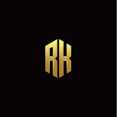 R K modern monogram style initial logo template