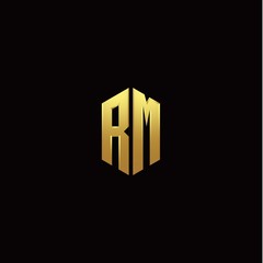 R M modern monogram style initial logo template