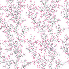 Obraz na płótnie Canvas Watercolor seamless pattern with flowers drawn by hand. Floral background with bright elegant elements - peonies. anemones, leaves, etc