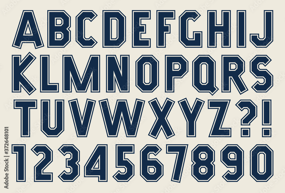 Poster Angular alphabet and number Bold isolated font