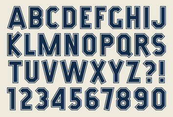 Angular alphabet and number Bold isolated font