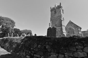 Naklejka premium Ancient English church from the Middle ages on the Isle of Wight.