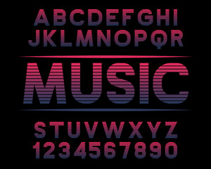 Decorative font Music design