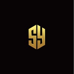 S Y modern monogram style initial logo template