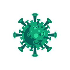 Obraz premium Corona virus icon with green colour, influenza pandemic.