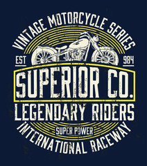Custom motorcycle typography, t-shirt graphics, vectors.