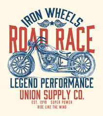 Custom motorcycle typography, t-shirt graphics, vectors. © cddesign.co