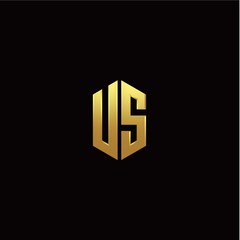 U S modern monogram style initial logo template