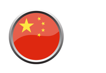 China circle button glossy. icon vector illustration.
