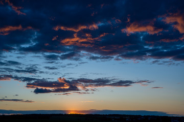 Beautiful textured sky with clouds at sunset