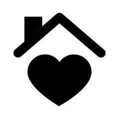 heart love in home silhouette style icon
