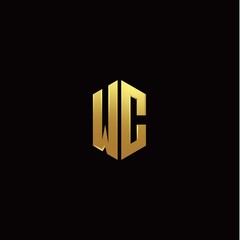 Obraz premium W C modern monogram style initial logo template