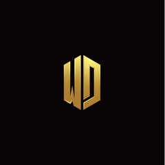 W D modern monogram style initial logo template