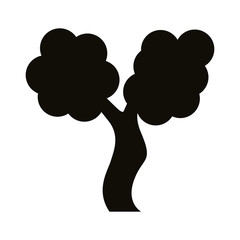 leafy tree silhouette style icon