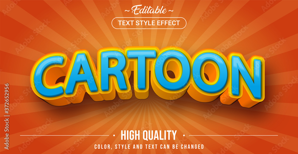 Poster editable text style effect - cartoon theme style.