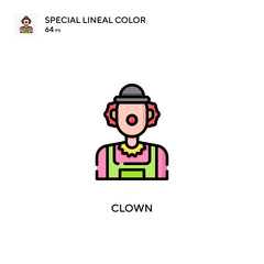 Naklejka na ściany i meble Clown Special lineal color vector icon. Illustration symbol design template for web mobile UI element.