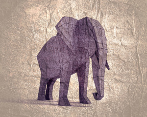 Beautiful elephant. Abstract geometric polygon style illustration.