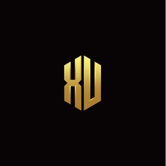 X U modern monogram style initial logo template