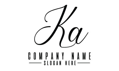 KA Letter Logo Design Template Vector - obrazy, fototapety, plakaty