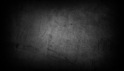 Old wall texture cement dark black gray  background abstract grey color design are light with white gradient background.