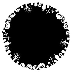 ハロウィンシルエット丸フレーム