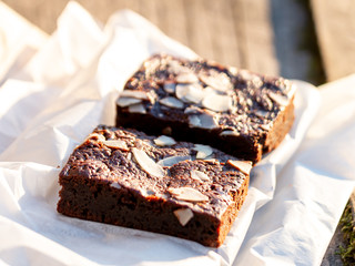 city Park in summer and delicious pastries