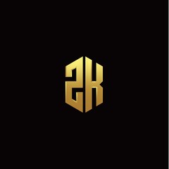 Z K modern monogram style initial logo template