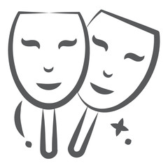 
A face mask vector design, carnival mask in doodle style 
