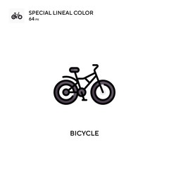 Fototapeta na wymiar Bicycle Special lineal color vector icon. Illustration symbol design template for web mobile UI element.