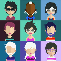 Collection of avatars  ( Man and woman Characters )