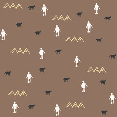 Tribal seamless pattern design with Aztec symbols. Vector illustration.