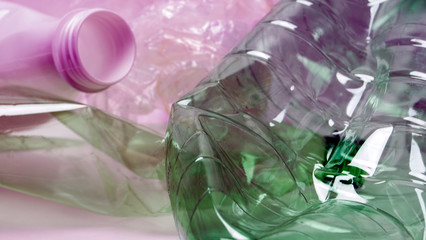 plastic trash, background.
waste recycling concept