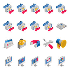 Banking & Finance 3 - Isometric 3d icons.