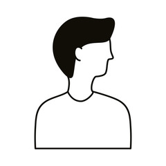 young man profile avatar character line style icon