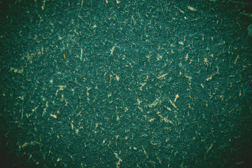 Old green grunge paper closeup texture background.