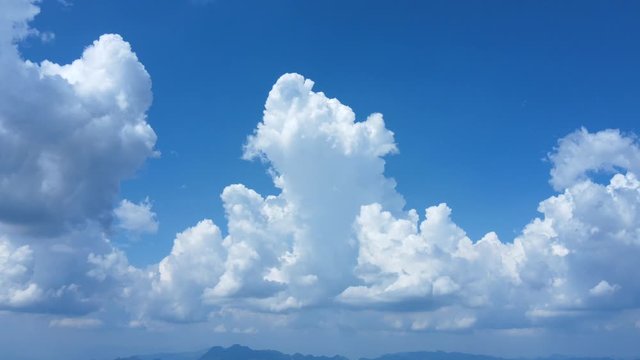 Time-lapse drone shots of clouds in the sky