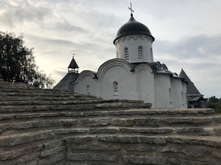 old Church chapel on a cloudy summer day