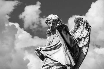 Angel Statue, Ponte Sant'Angelo, Rome, Italy - obrazy, fototapety, plakaty