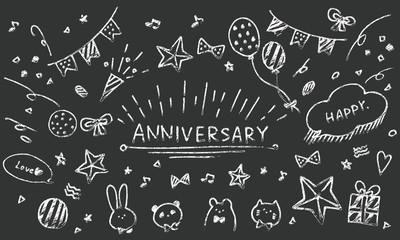 チョーク風　かわいい手描きイラスト