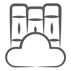 
Books with cloud showing cloud library icon
