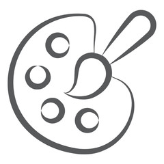 

Color palette with artbrush, doodle design of paint tray icon
