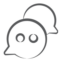 
Two speech bubbles, communication icon in doodle line style 
