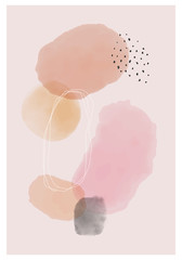 Trendy abstract creative minimalist watercolor artistic hand painted composition