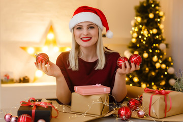 woman with christmas gift box