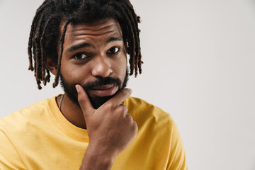 Serious thoughtful african guy