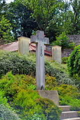 stone cross in the cemetery