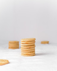 Sable Breton biscuits or  stacked french butter cookies