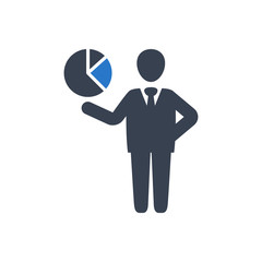 Businessman with pie graph icon