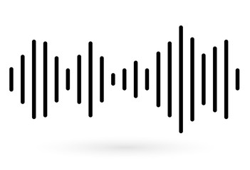 Concept of voice recognition. Sound wave with imitation of voice