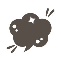 slang speech bubble expresion silhouette style